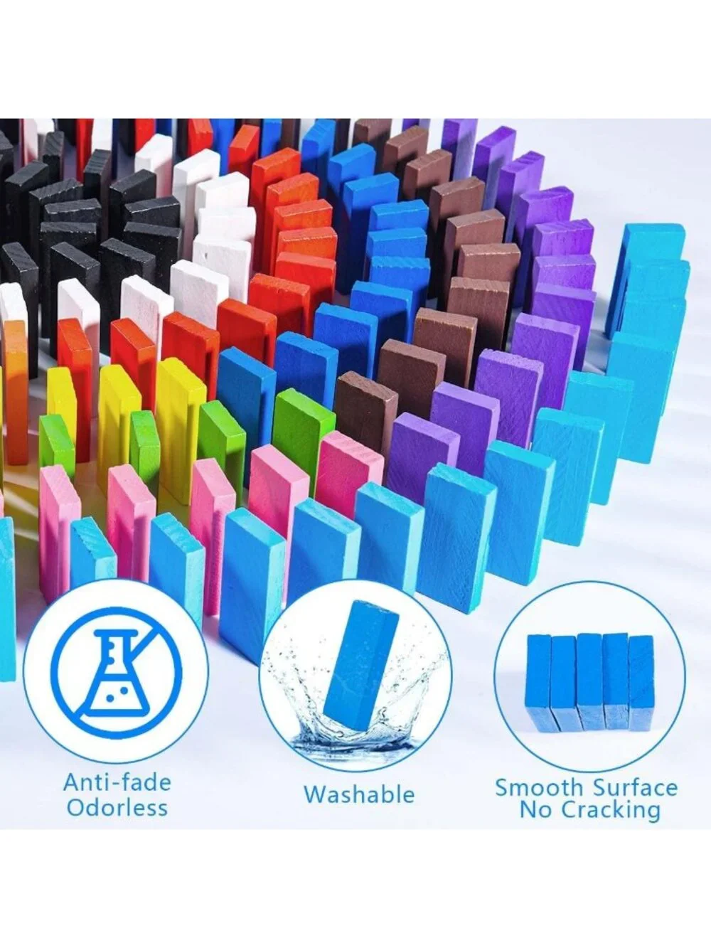 Colorful Wooden Domino Blocks Set - 600 Pcs Stacking & Racing Game for Kids